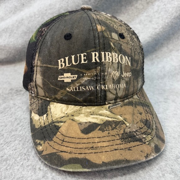 Other - Blue Ribbon Sallisaw OK Mens Camo OC Hat Chevrolet Chrysler Jeep Trucker OSFM